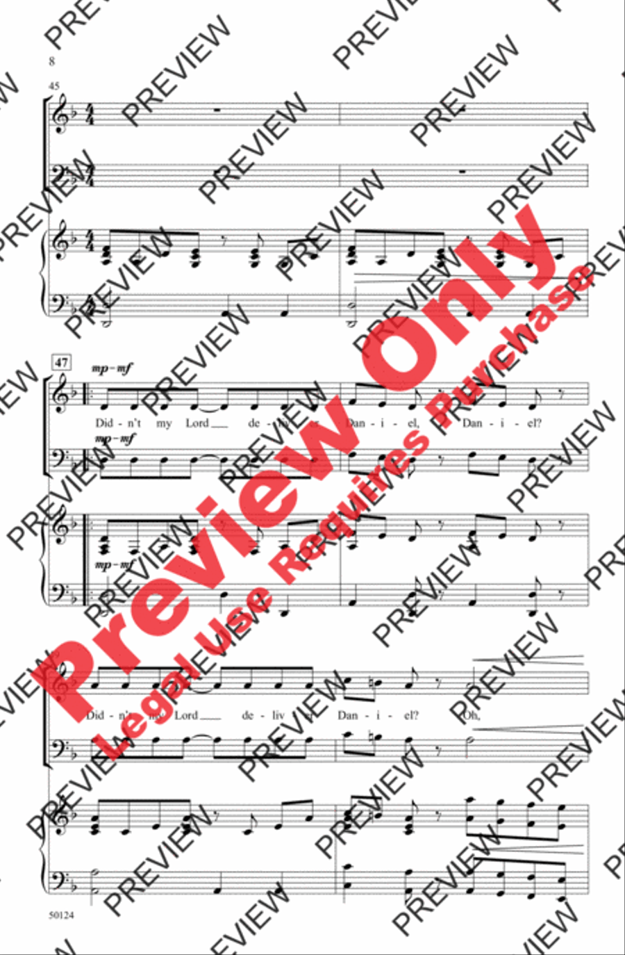 Didn't My Lord / Dies Irae 4-Part scores gallery preview page 8