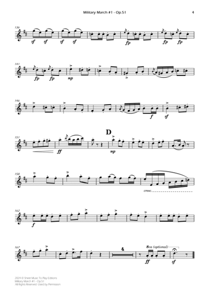 Military March No.1, Op.51 - Violin and Piano (Individual Parts) image number null