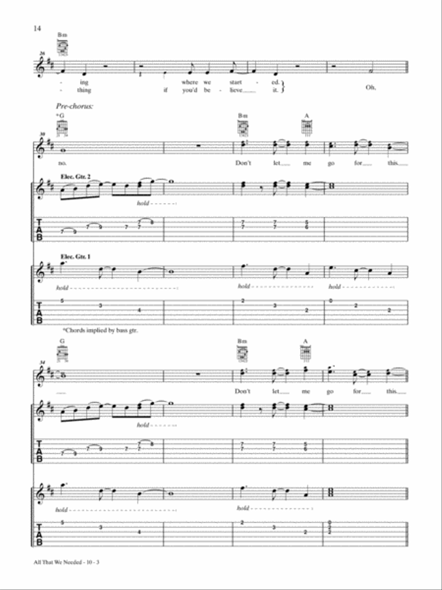 All That We Needed Guitar Tablature scores gallery preview page 3
