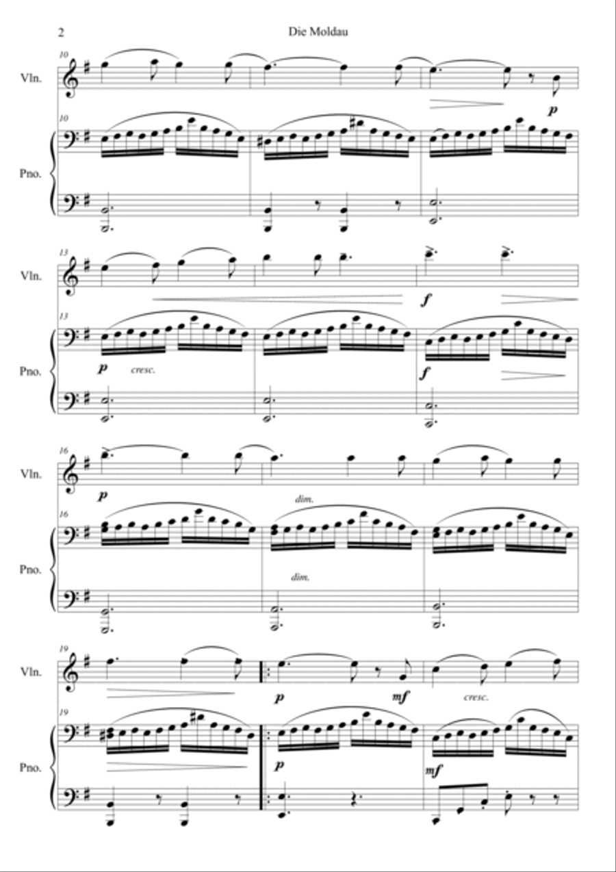 Die Moldau Die Moldau Violin Solo scores gallery preview page 2