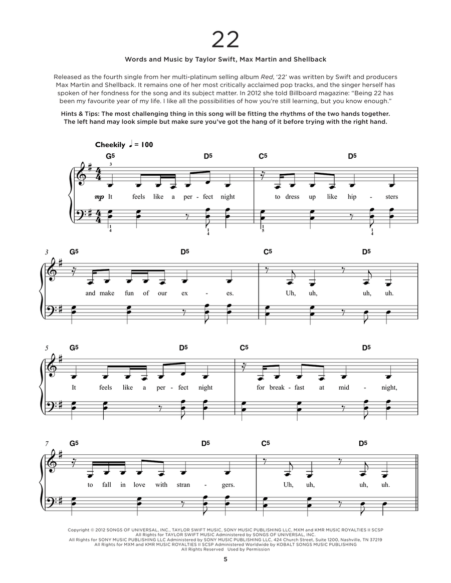 22 Easy Piano scores gallery preview page 1