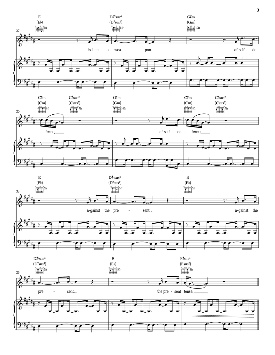 Present Tense Piano, Vocal, Guitar scores gallery preview page 3