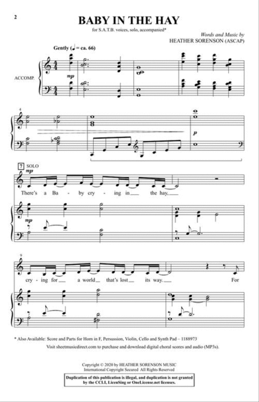 Baby in the Hay 4-Part scores gallery preview page 3