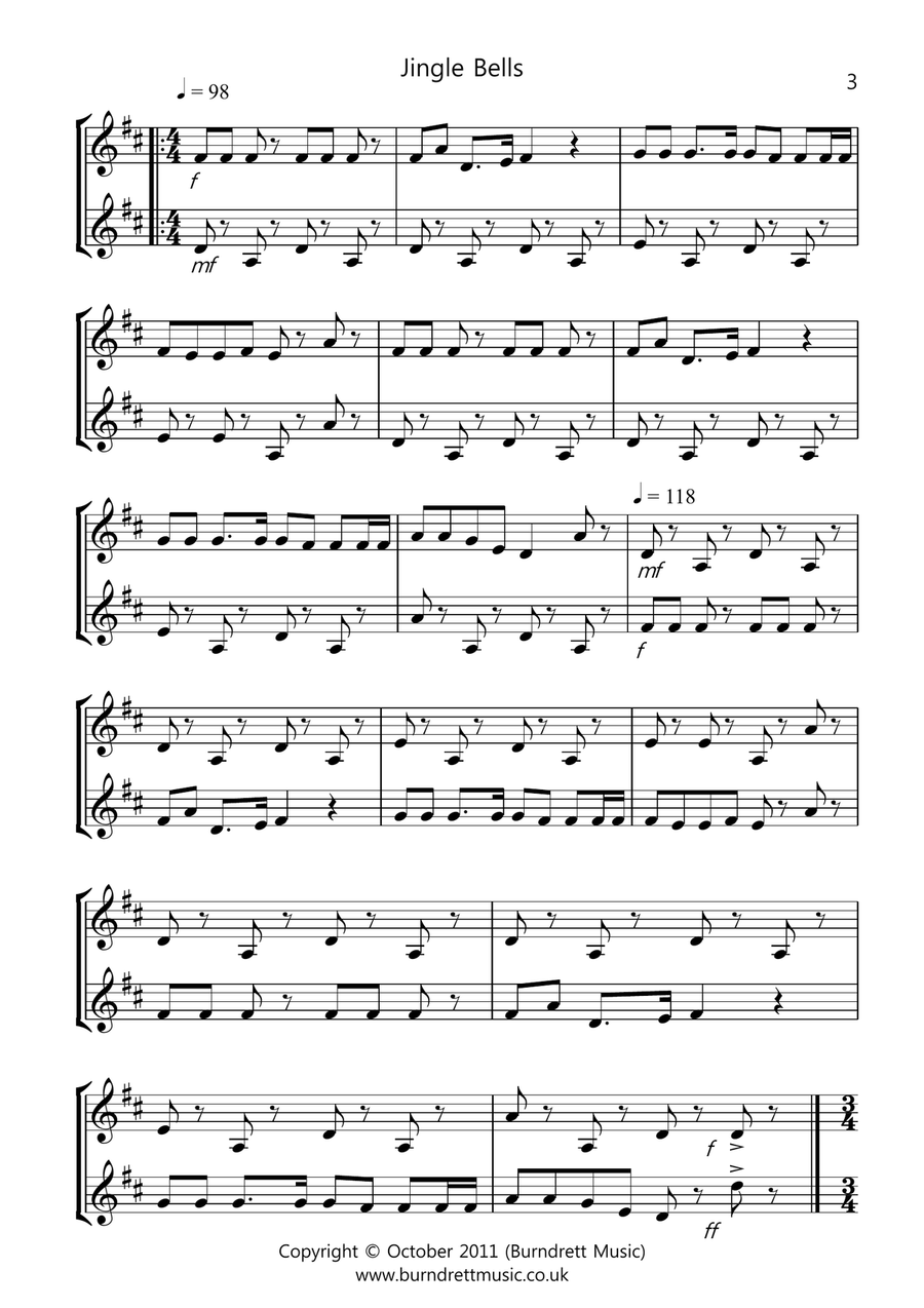 8 Easy Christmas Duets for Clarinet Clarinet Solo scores gallery preview page 3