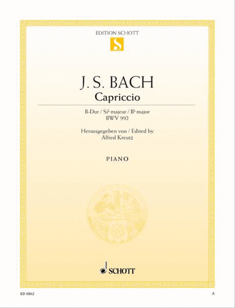 Capriccio B-flat major, BWV 992 Piano Solo scores gallery preview page 1
