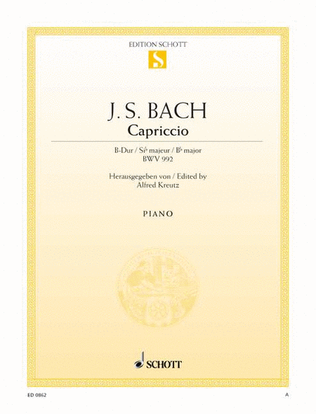 Book cover for Capriccio B-flat major, BWV 992