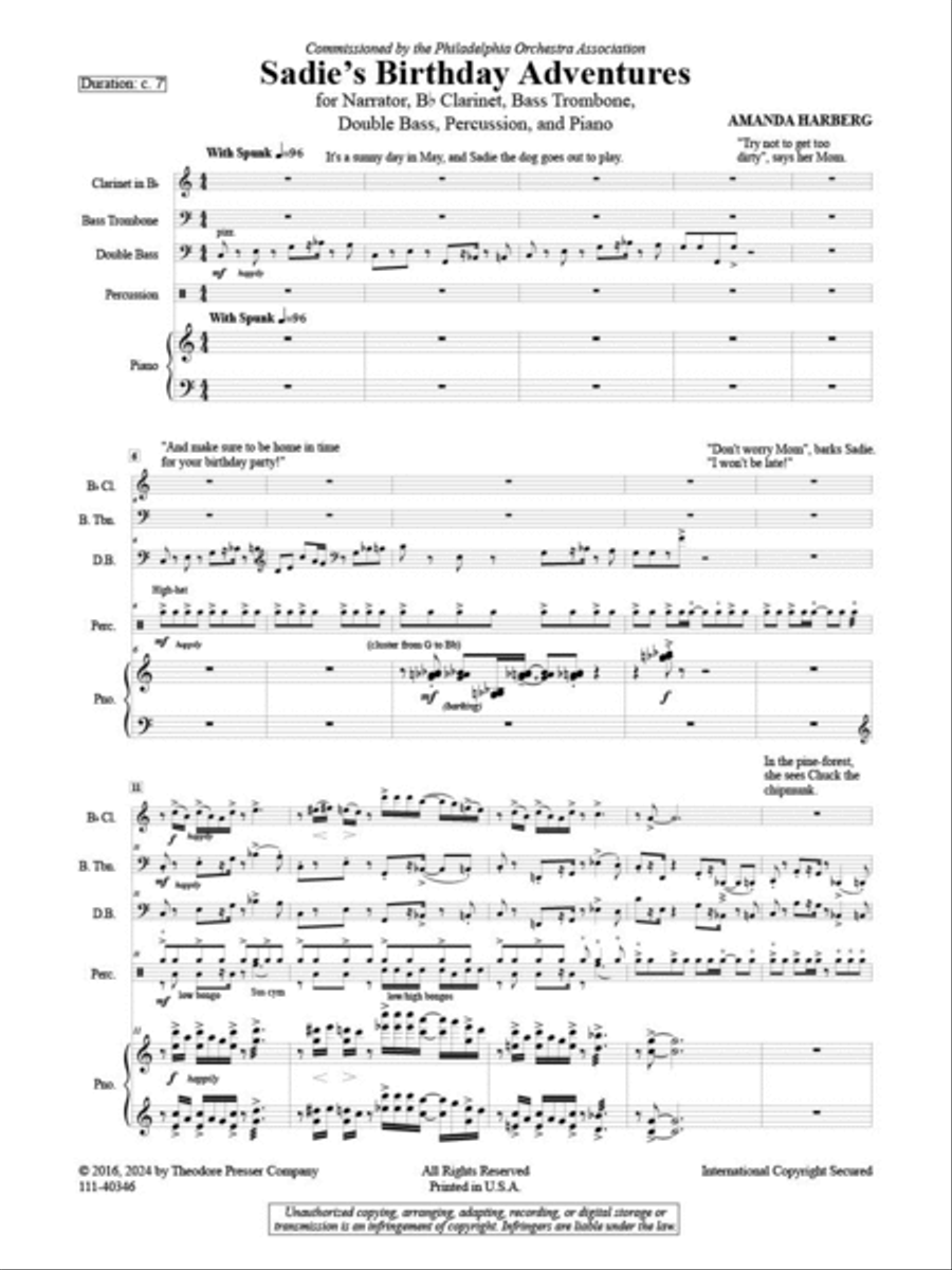 Sadie's Birthday Adventures Chamber Music scores gallery preview page 2