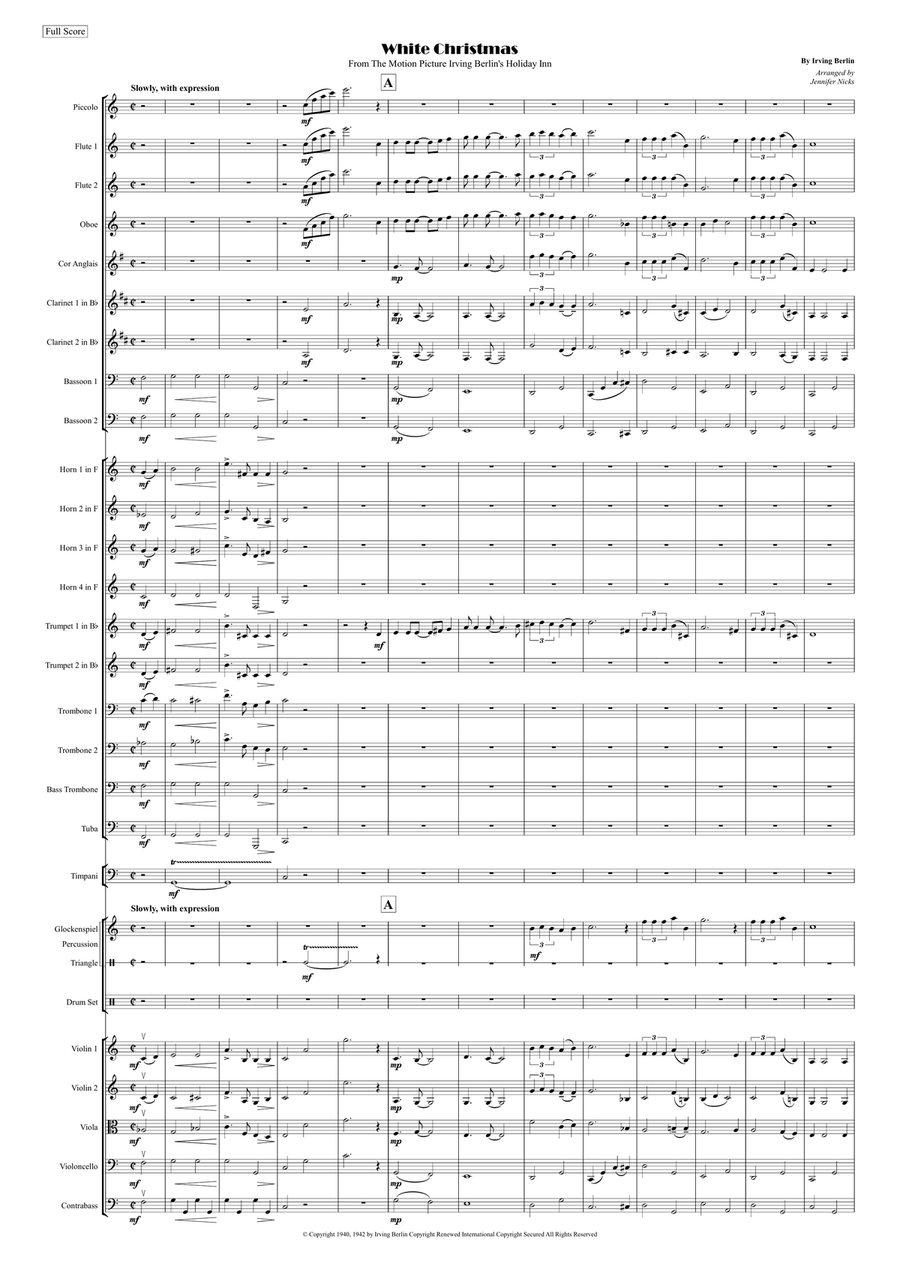 White Christmas Full Orchestra scores gallery preview page 1
