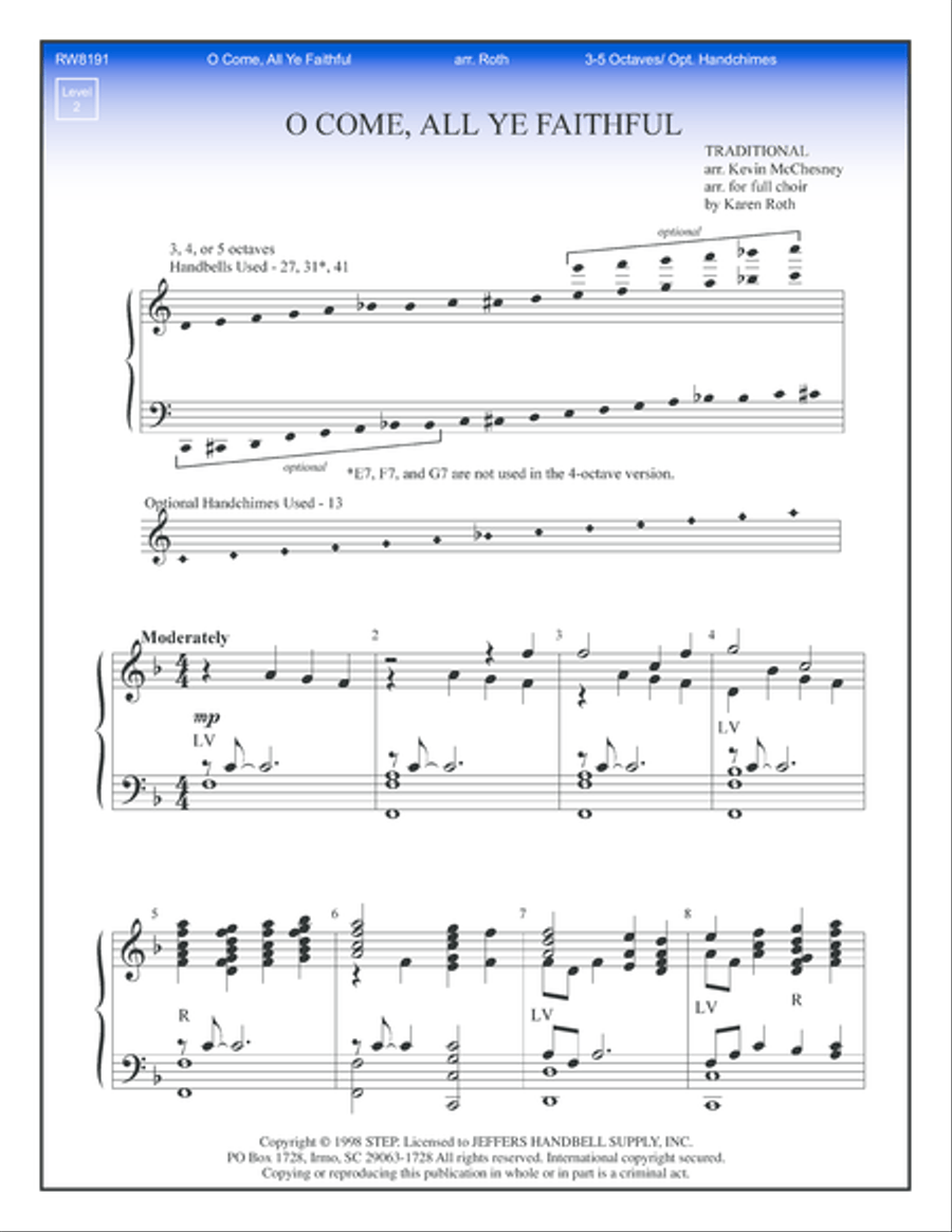 O Come All Ye Faithful 5-Octaves scores gallery preview page 1