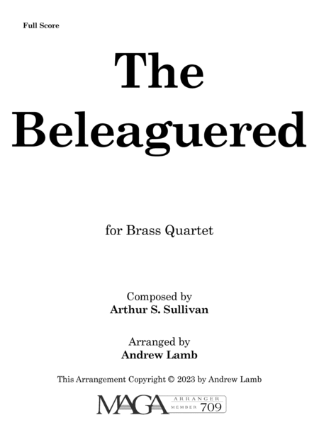 The Beleaguered (arr. for Brass Quartet) image number null