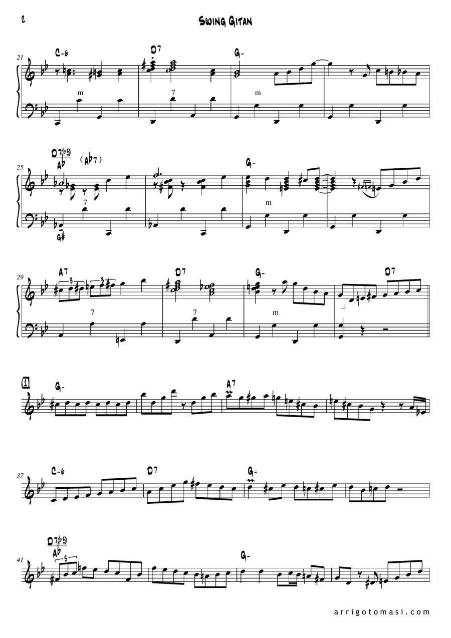 Swing Gitan (For Gypsy Jazz Accordion) String Duet scores gallery preview page 2