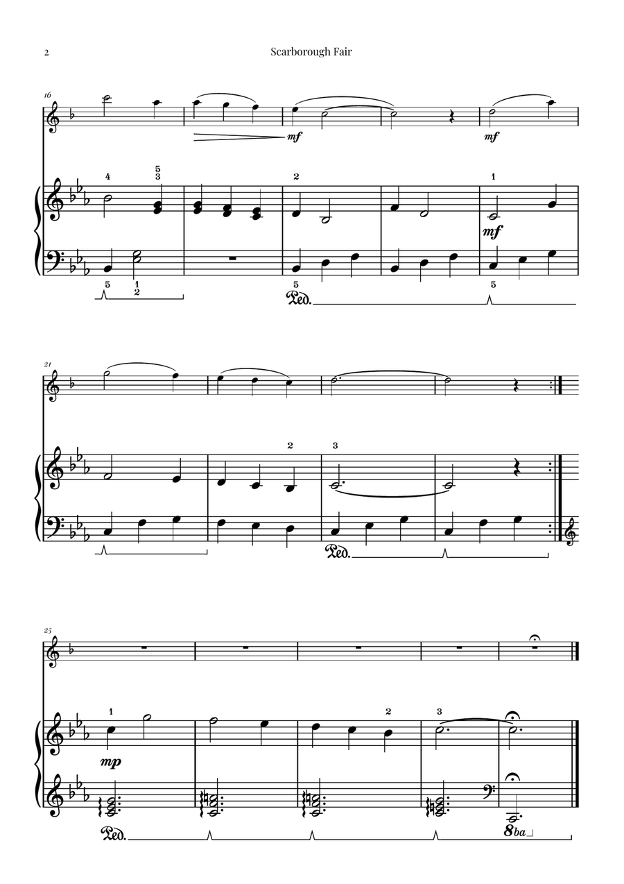 Scarborough Fair Tenor Saxophone scores gallery preview page 2