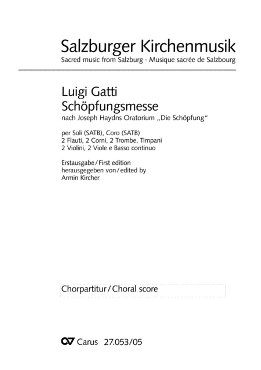 Creation Mass in A-major after Joseph Haydn (Schopfungsmesse in A nach Joseph Haydn) 4-Part scores gallery preview page 2