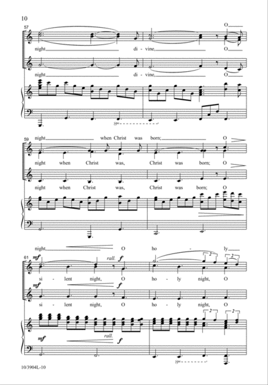 Holy Night, Silent Night SSA scores gallery preview page 11