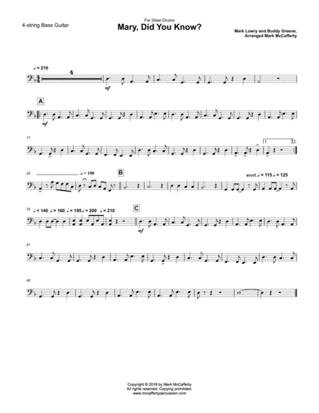 Mary, Did You Know? by Kathy Mattea Percussion Ensemble - Digital Sheet Music