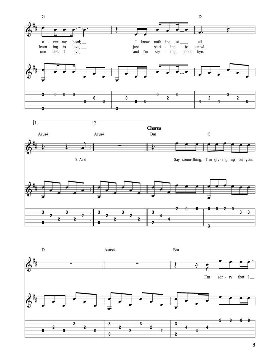 Say Something Acoustic Guitar scores gallery preview page 3