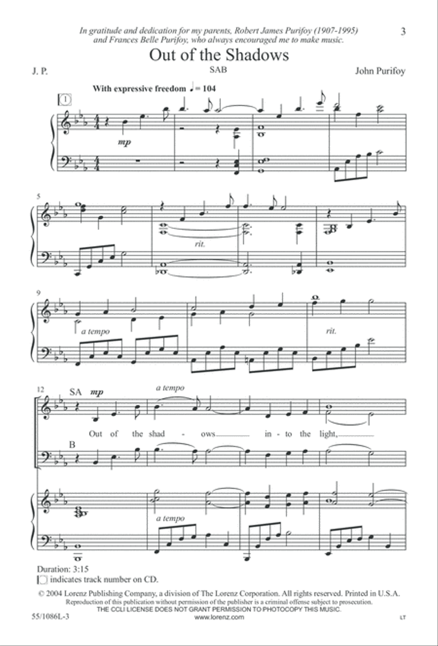Out of the Shadows 3-Part scores gallery preview page 3