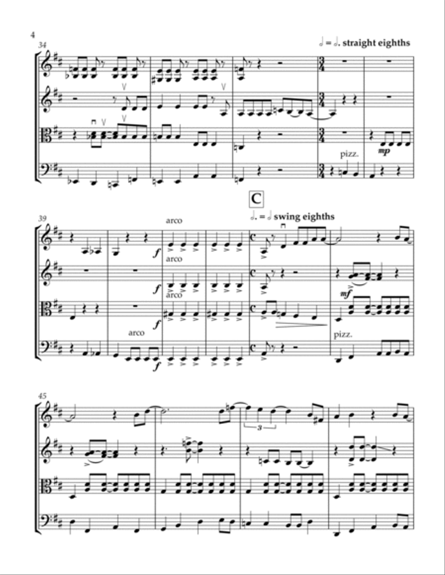 Crazy Little Thing Called Love String Quartet scores gallery preview page 5