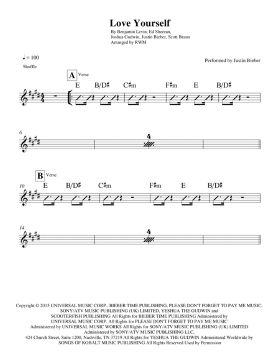 Love Yourself Piano scores gallery preview page 2