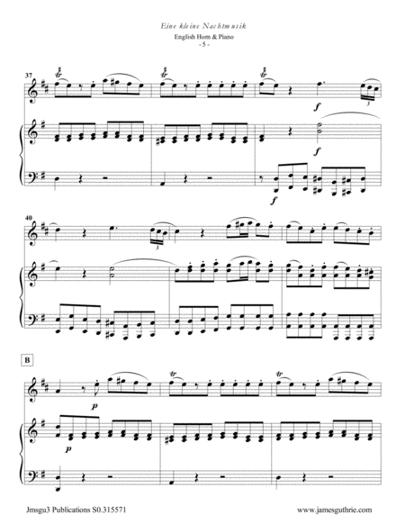 Mozart: Eine kleine Nachtmusik for English Horn & Piano image number null