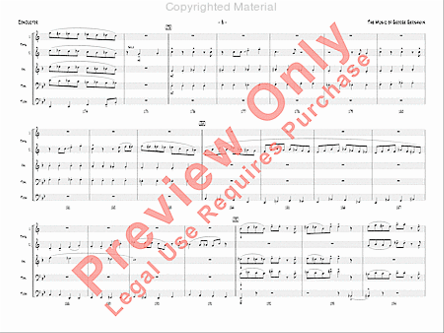 The Music of George Gershwin for Brass Quintet Jazz Ensemble scores gallery preview page 9