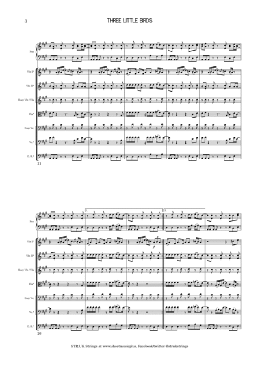 Three Little Birds Score and Parts scores gallery preview page 4