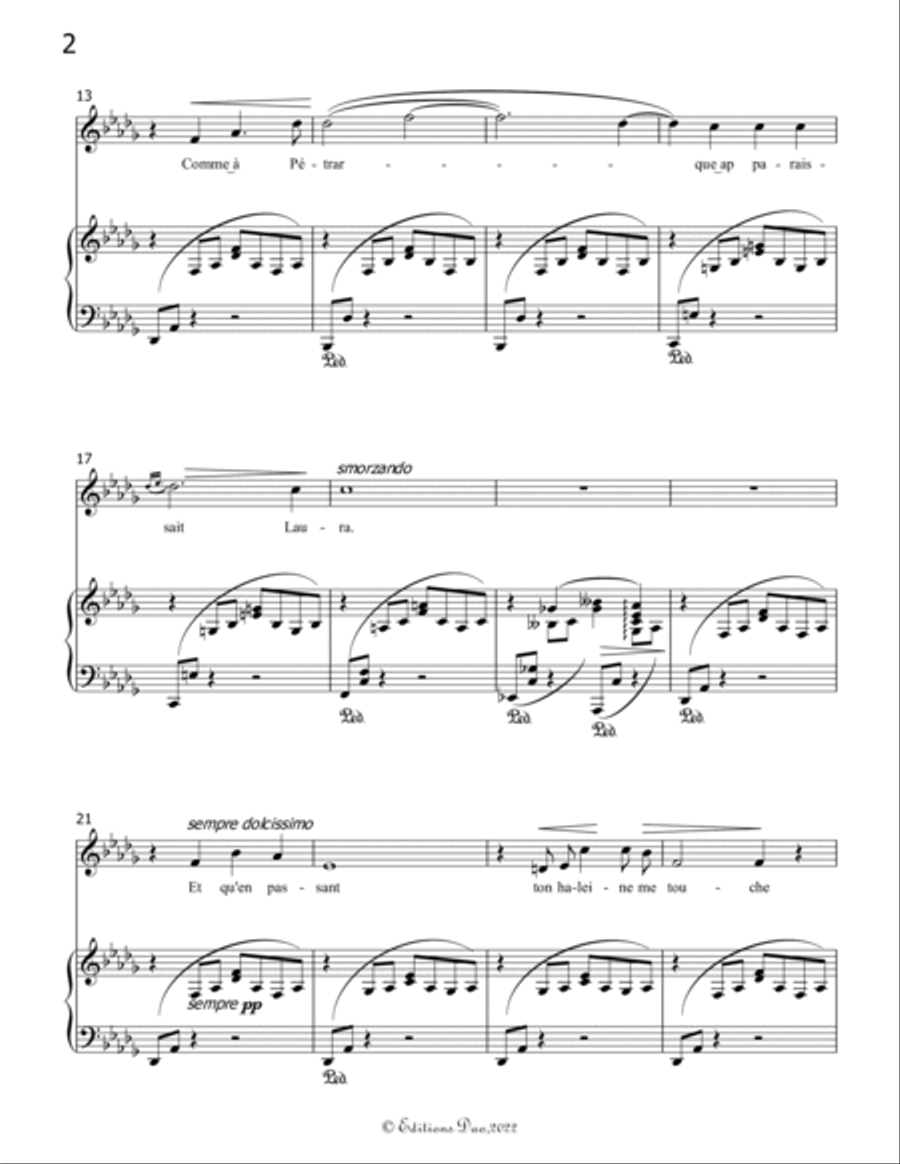 Oh! Quand je dors, by Liszt, in D flat Major Voice scores gallery preview page 4