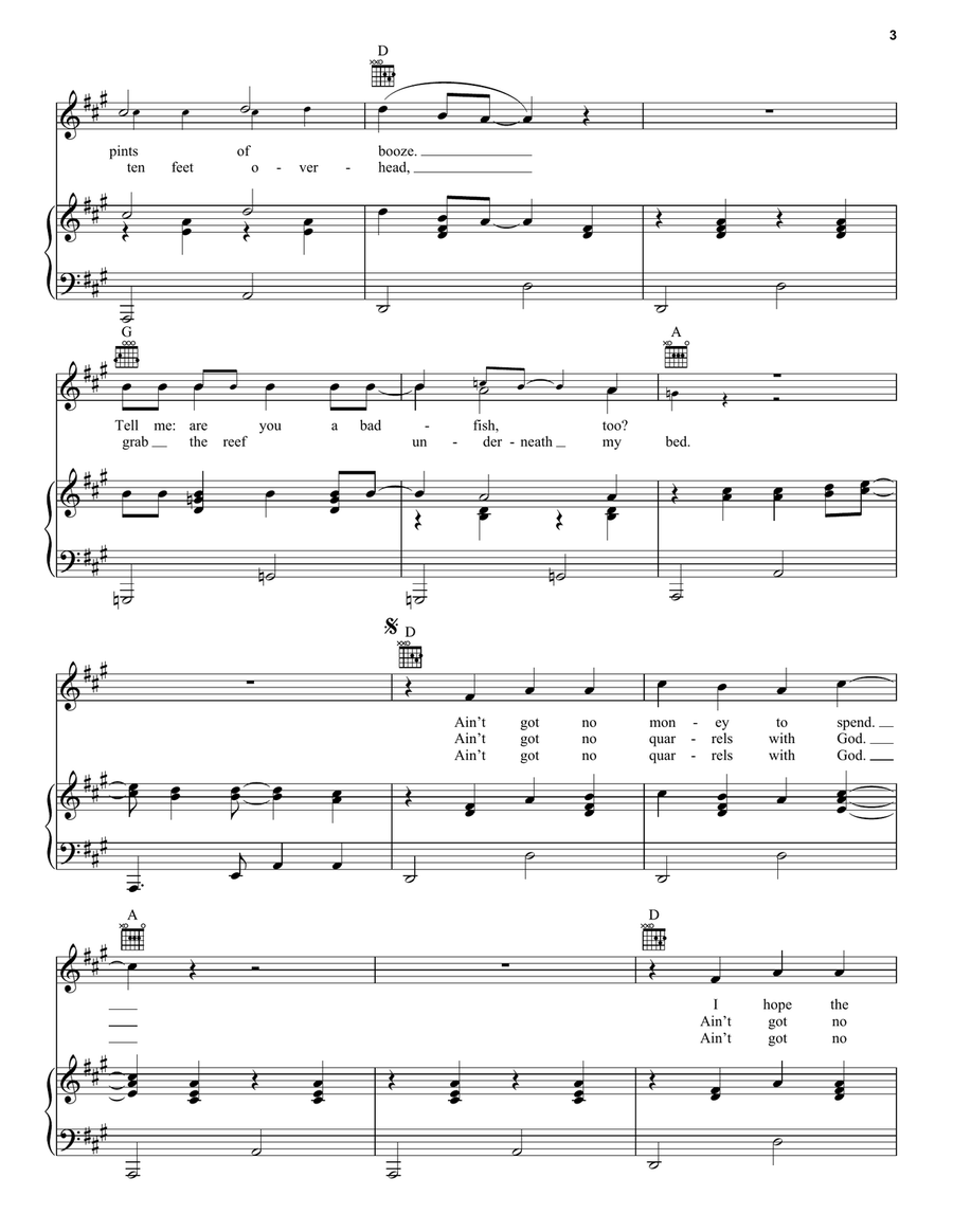 Badfish Badfish Piano, Vocal, Guitar scores gallery preview page 3