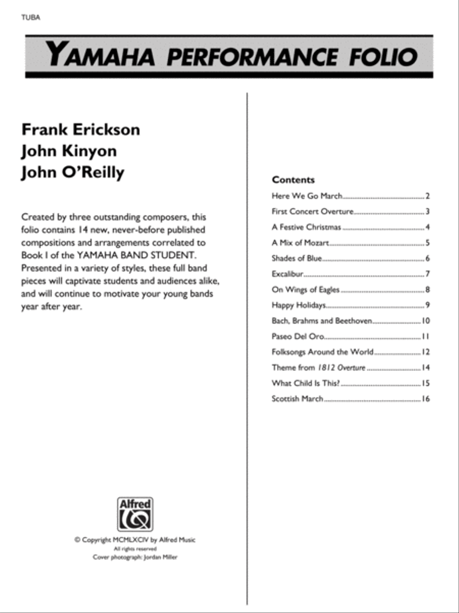 Yamaha Performance Folio Concert Band Methods scores gallery preview page 2