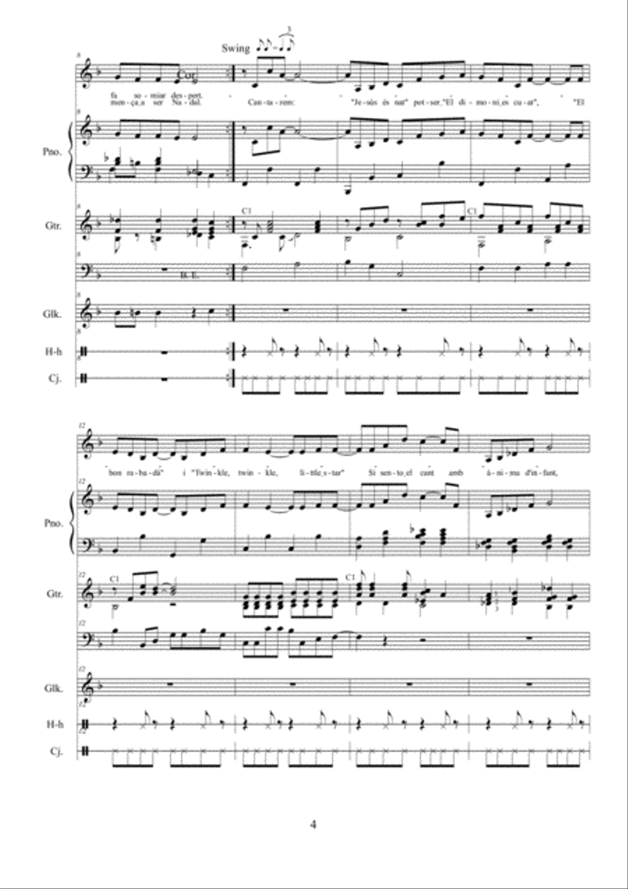 Quan sento una nadala Unison Choir scores gallery preview page 6