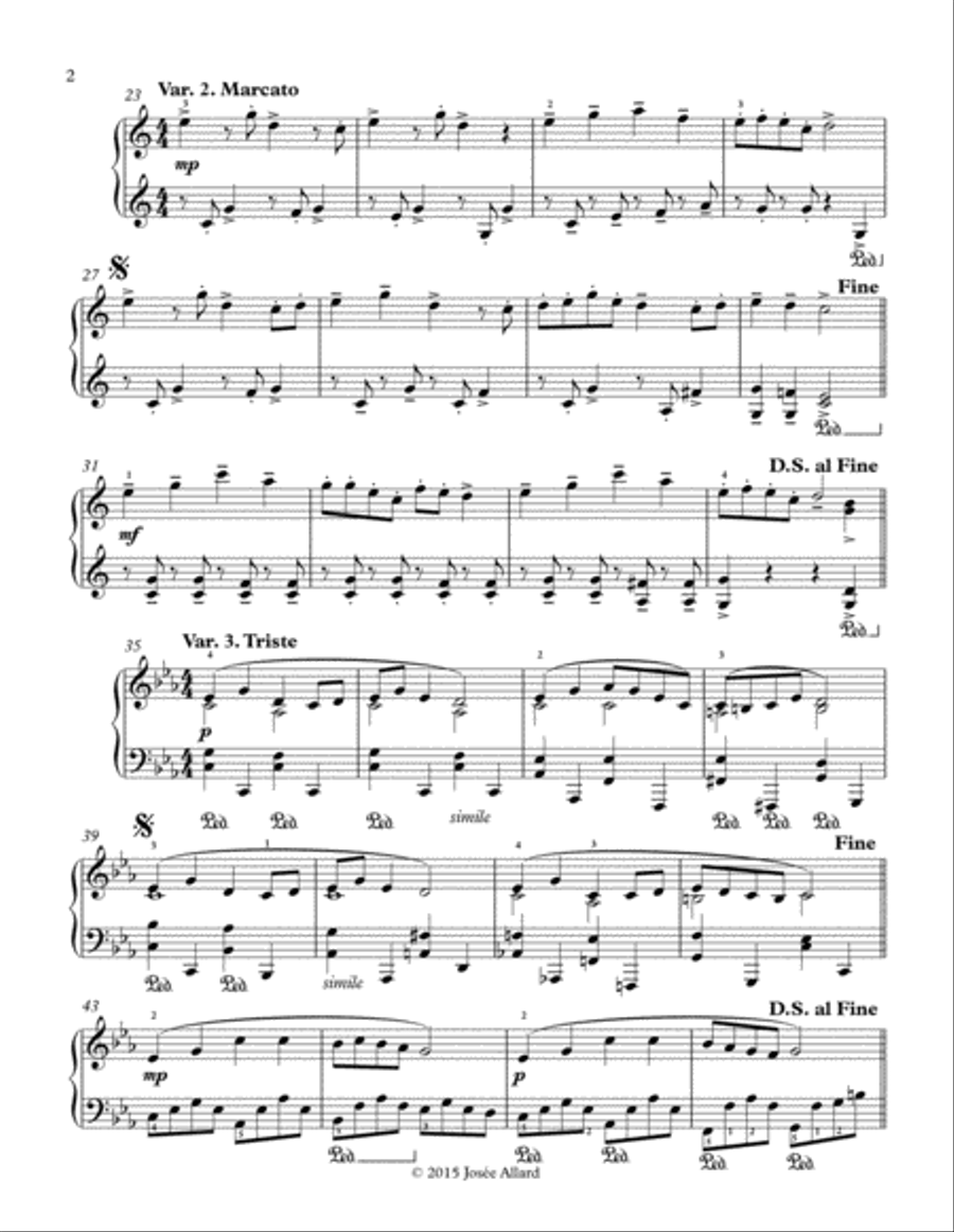 Variations on a Children's Song Piano Solo scores gallery preview page 2