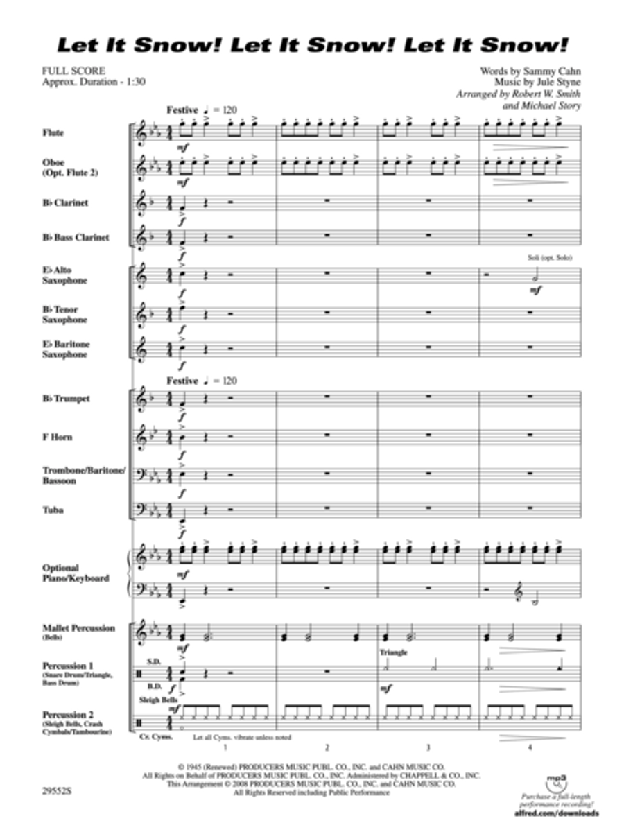 Let It Snow! Let It Snow! Let It Snow! (score only) Concert Band Methods scores gallery preview page 2