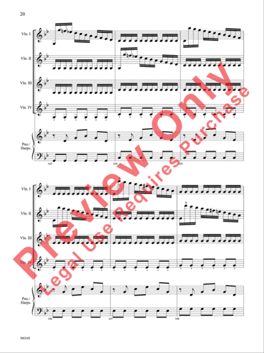 Violins Go Vivaldi -- Two Movements for Violin Quartet Small Ensemble scores gallery preview page 21