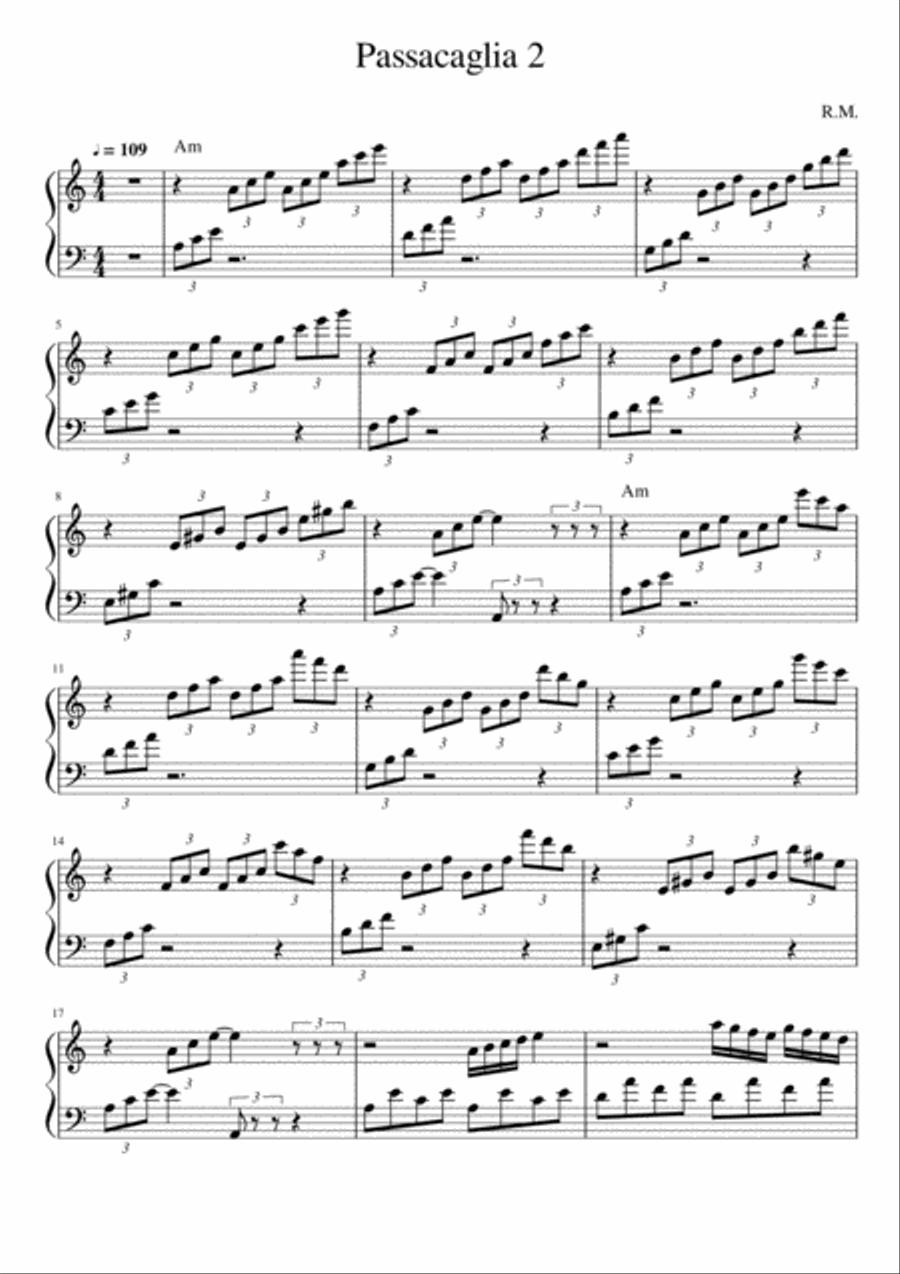Pasacaglia 2 Piano Solo scores gallery preview page 1