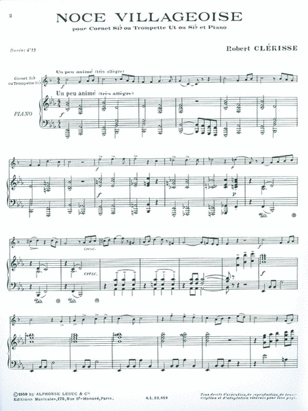 Noce Villageoise (trumpet & Piano)
