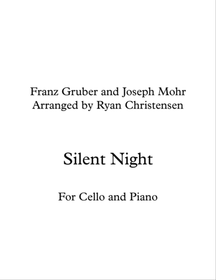 Silent Night- Cello and Piano Piano scores gallery preview page 1