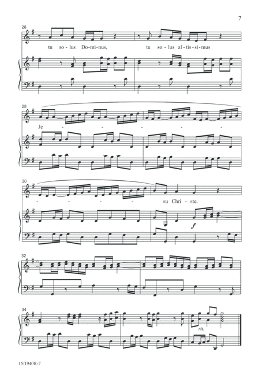 Quoniam Tu Solus Sanctus Unison Choir scores gallery preview page 7