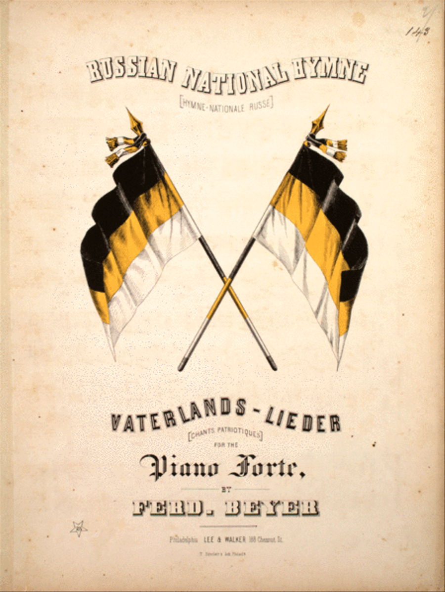 Russian National Hymne (Hymne-Nationiale Russe). Vaterlands-Lieder (chants Patriotiques) Piano Solo scores gallery preview page 1