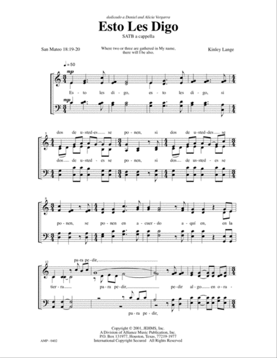 Esto Les Digo Esto Les Digo 4-Part scores gallery preview page 3