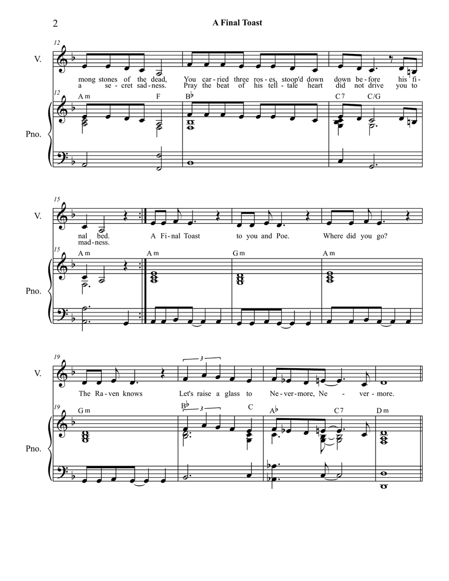 A Final Toast Piano, Vocal scores gallery preview page 3