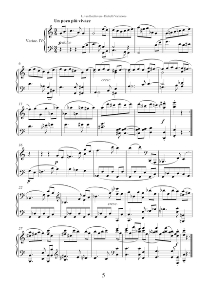 Diabelli Variations Op.120 by Ludwig van Beethoven for piano solo