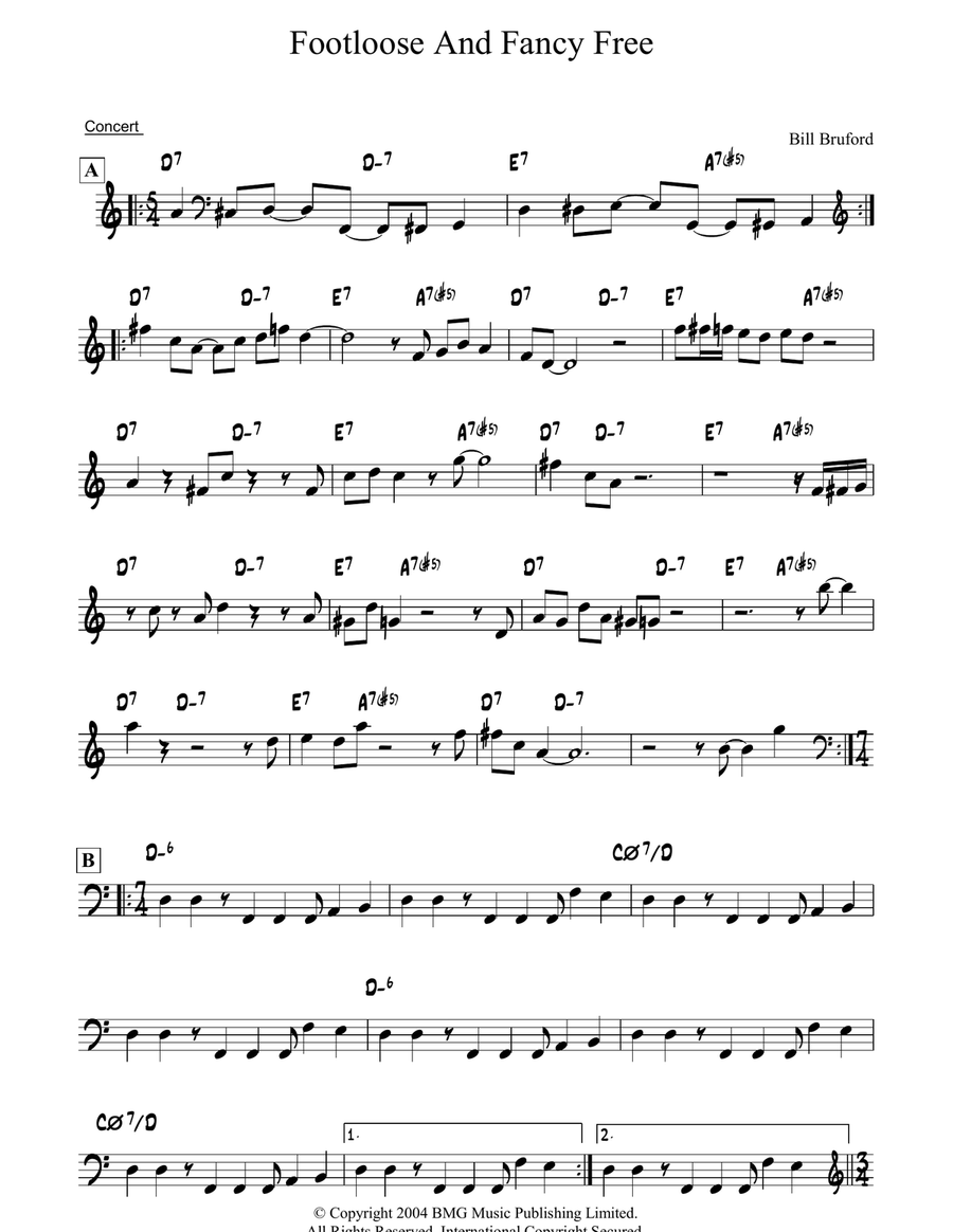 Footloose And Fancy Free Piano Solo scores gallery preview page 1