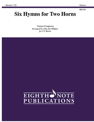 Book cover for Six Hymns for Two Horns