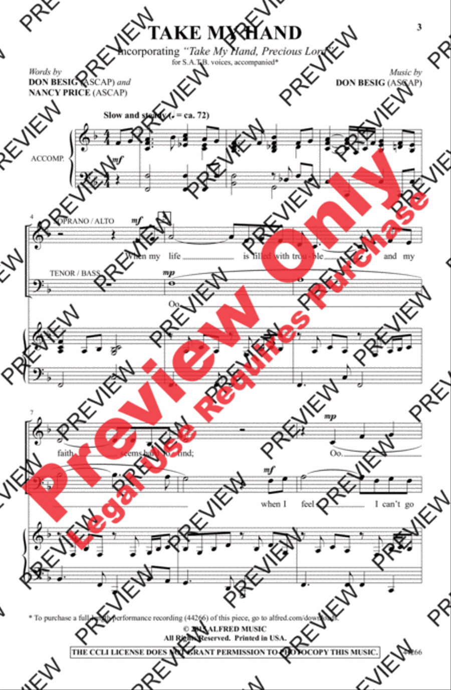 Take My Hand Take My Hand 4-Part scores gallery preview page 3