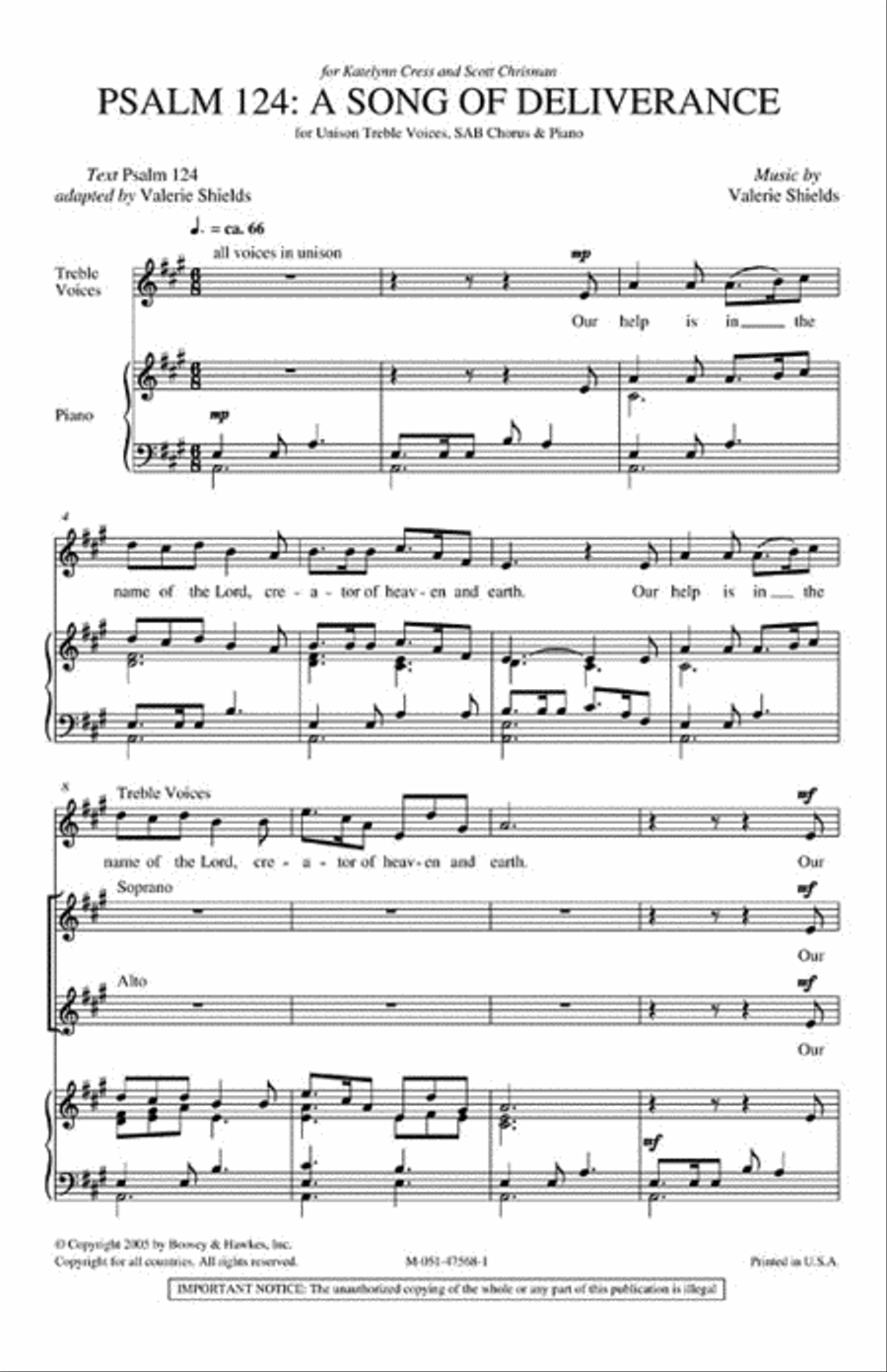 Psalm 124: A Song of Deliverance 3-Part scores gallery preview page 2