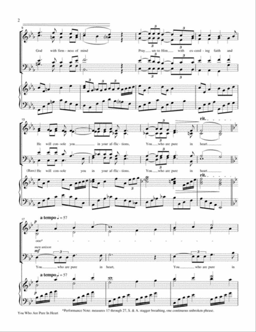 You Who Are Pure In Heart / Come Unto Jesus 4-Part scores gallery preview page 2