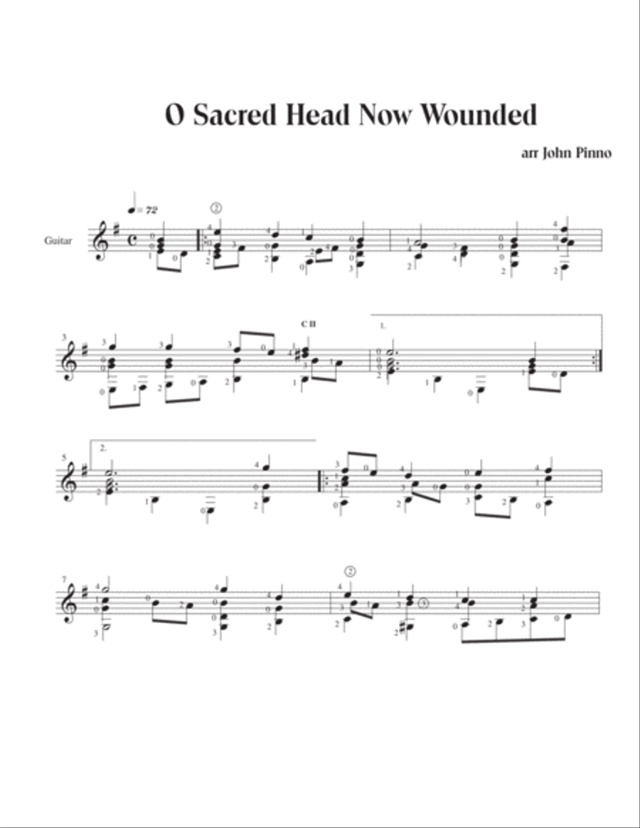 Hymn Tunes for classical guitar Acoustic Guitar scores gallery preview page 6