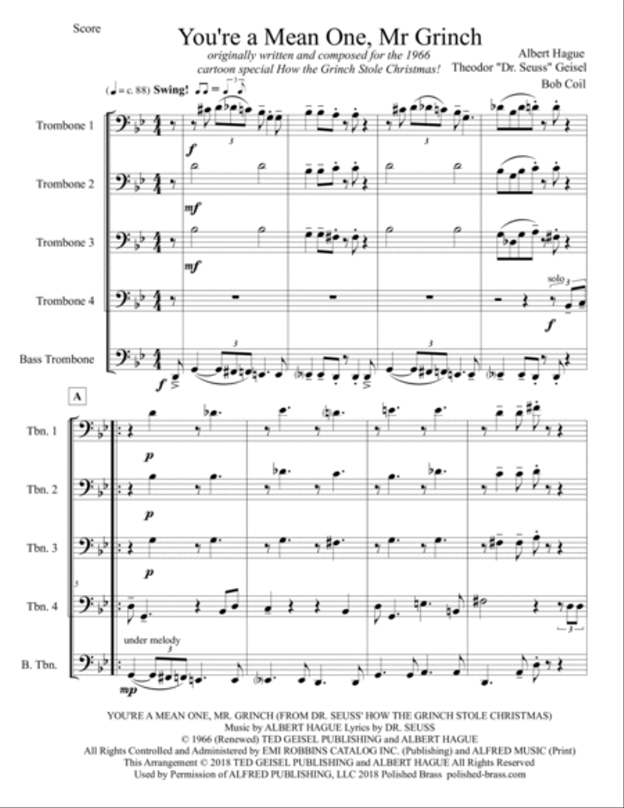 You're A Mean One, Mr. Grinch Small Ensemble scores gallery preview page 3