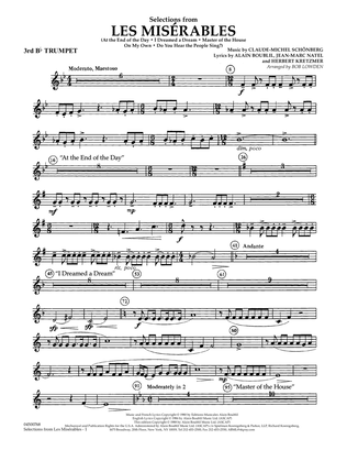 Selections from Les Miserables (arr. Bob Lowden) - Bb Trumpet 3