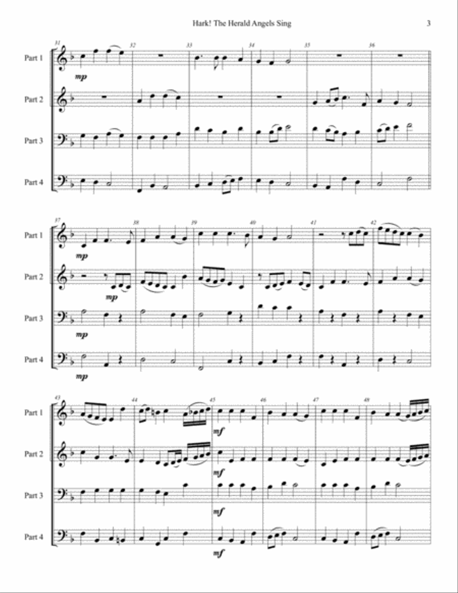 Hark! The Herald Angels Sing Concert Band scores gallery preview page 5